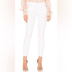 MOTHER Looker Ankle Fray‎ White Jeans Skinny Raw Hem Size 28
